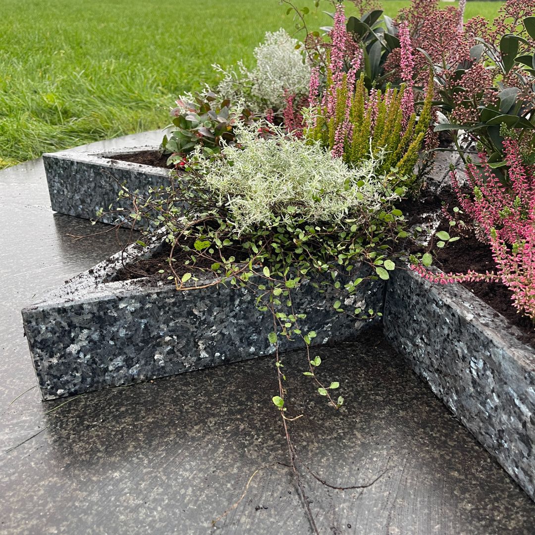 Blue Pearl granite flower box