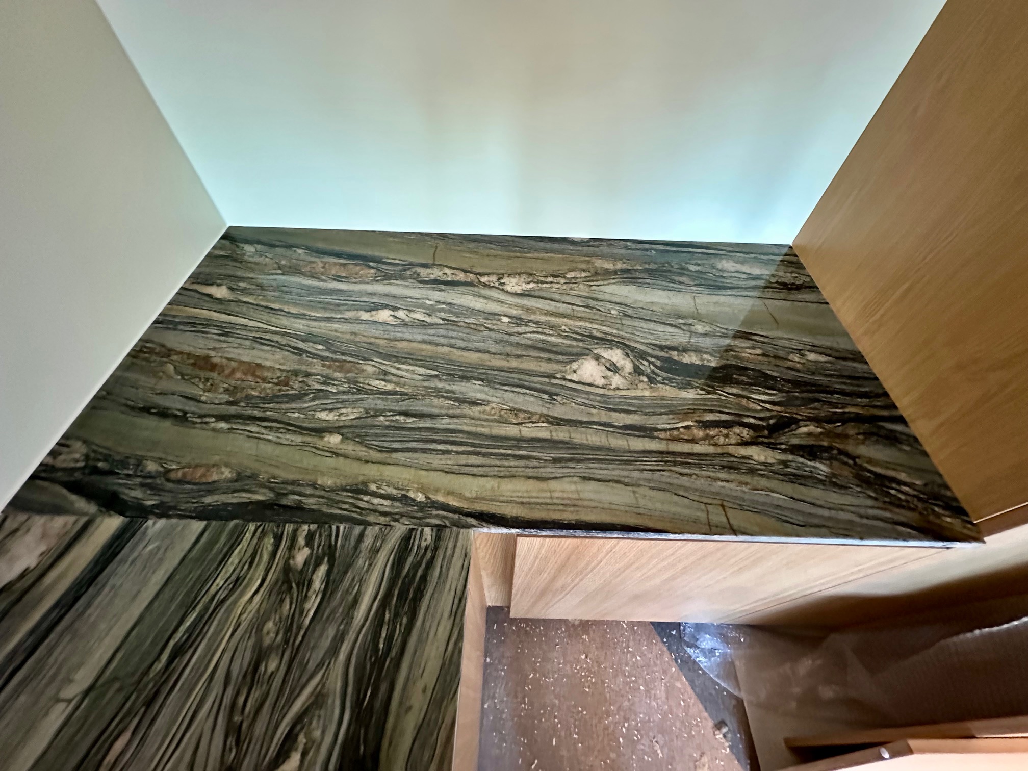 Ocean Blue quartzite kitchen countertop